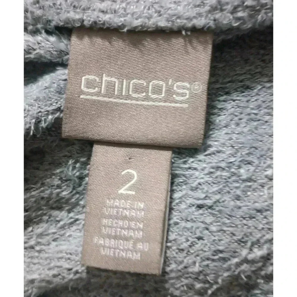 Chico's Sweater Gray Soft V-Neck Pullover Long Sleeve Size 2 (US Medium) - Picture 4 of 5